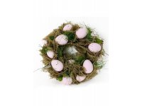 Věnec velikonoční s vajíčky sv.růž /22cm